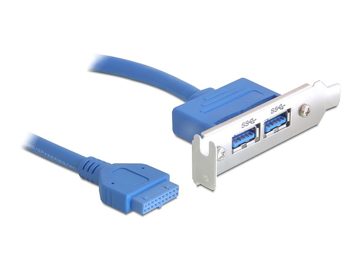 Slotblech USB 3.0 Pin Header 19 Pin 1 x intern an 2x USB 3.0