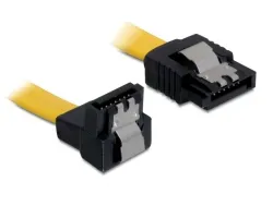 Kabel, SATA 6Gb/s, abgewinkelt, unten/gerade, Metall, 0,7m, Delock® [82814]