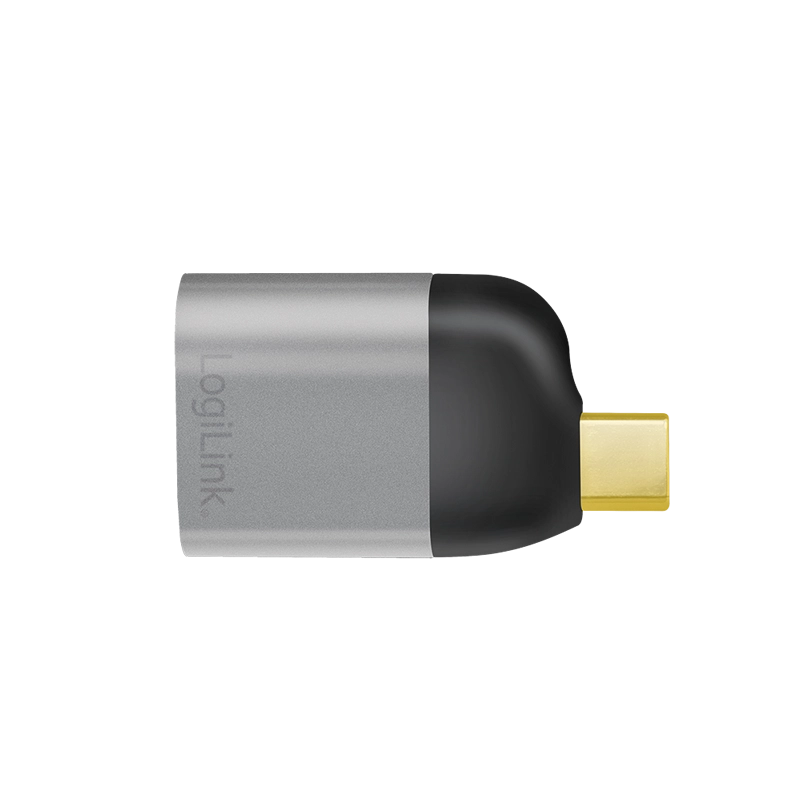 USB 3.2 Gen2 Type-C-Adapter, USB-C/M zu DP/F, 8K, Alu, schwarz/grau