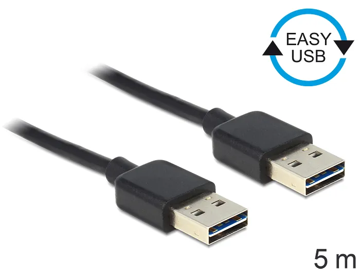 Kabel EASY-USB 2.0-A Stecker an Stecker 5m, Delock® [83463]