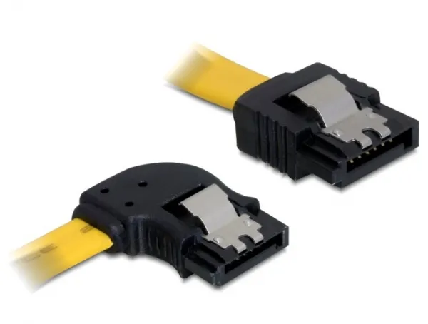 SATA 3 Gb/s Anschlusskabel 50cm links/gerade Metall gelb, Delock® [82493]