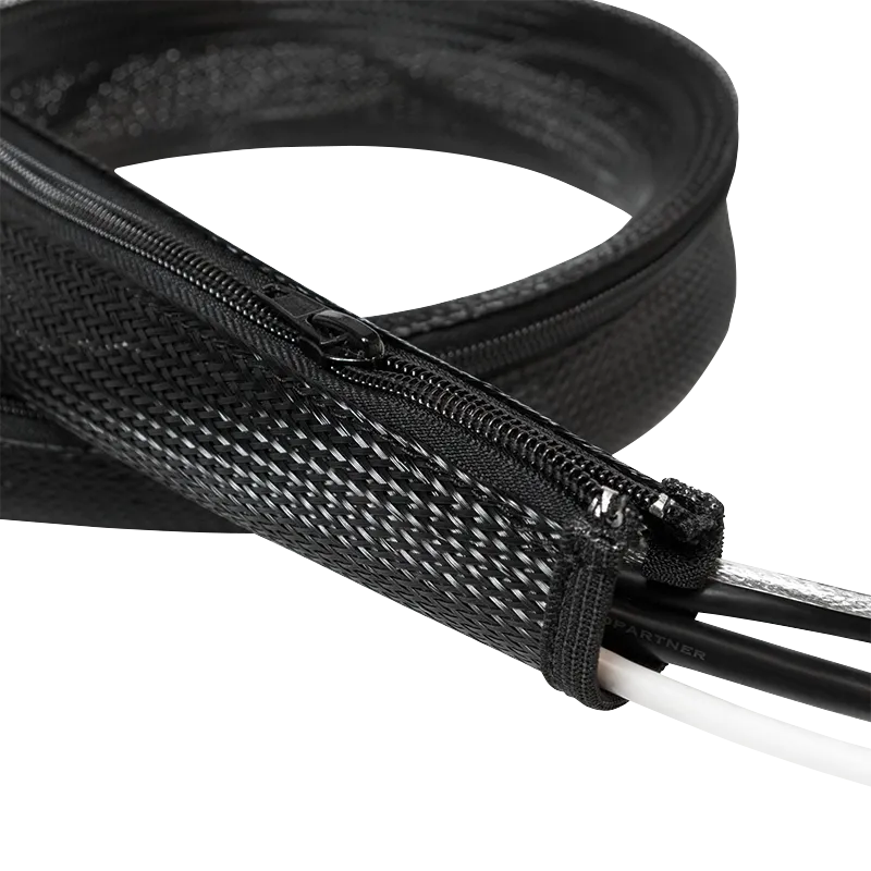 Kabelschlauch mit Reißverschluss, AD: 30 mm, schwarz, 1 m