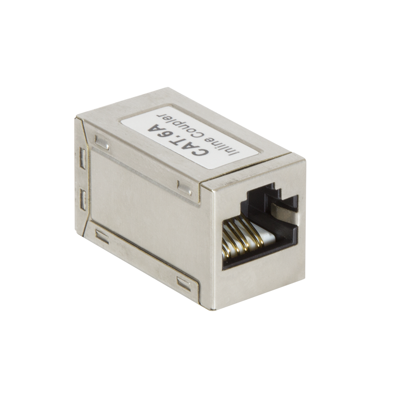 RJ45 Mini Patchkabelverbinder, Cat.6A, geschirmt, Metallgehäuse