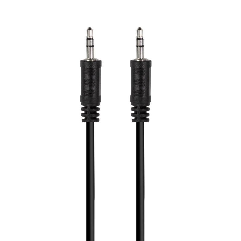 Audio-Kabel, 3,5 mm 3-Pin/M zu 3,5 mm 3-Pin/M, schwarz, 2 m
