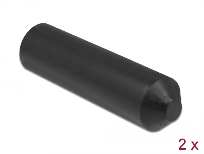 Endkappen mit Innenkleber 70 x 20 mm 2 Stück schwarz, Delock