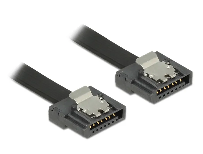 Kabel SATA FLEXI 6 Gb/s 10 cm schwarz Metall, Delock® [83838]