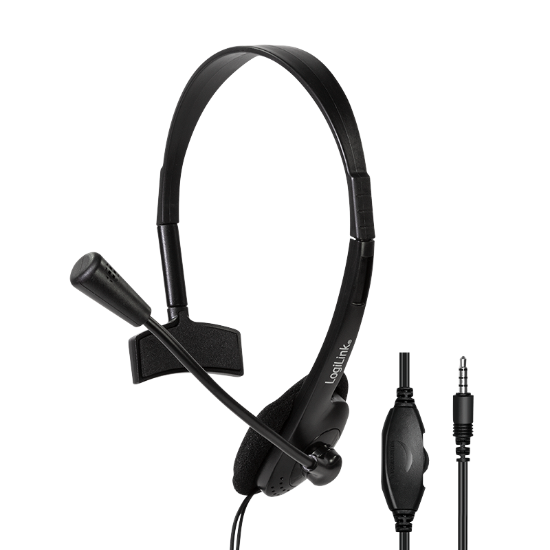 Mono-Headset, 1x 3,5-mm-Klinkenstecker, Bügelmikrofon, Eco-Box | PlayStation-Headsets