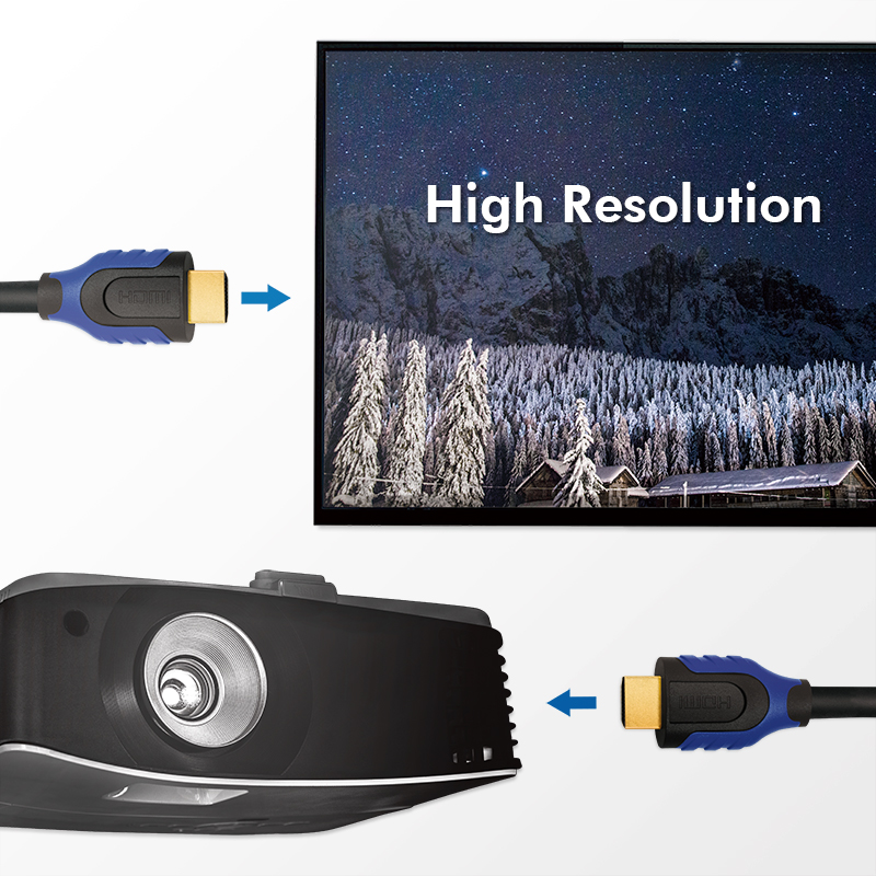 HDMI-Kabel, A/M zu A/M, 4K/60 Hz, schwarz/blau, 2 m
