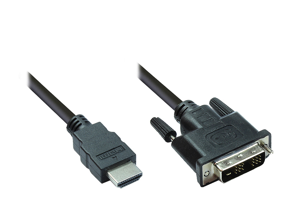 HDMI 19pol Stecker auf DVI-D 18+1 Stecker Anschlusskabel 10m