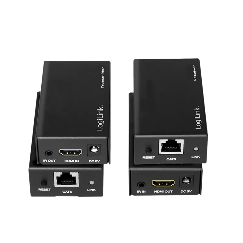 HDMI-Extender-Set über LAN, 60 m, 1080p/60 Hz, POC, IR
