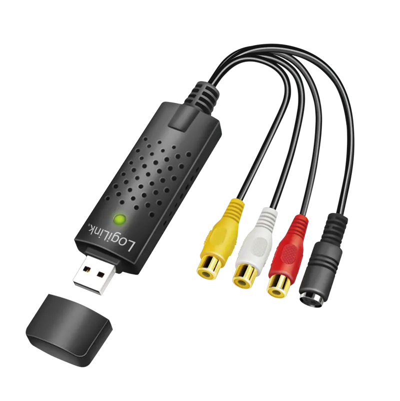 USB 2.0-A/V-Grabber, USB-A/M zu 3xCinch + miniDIN5/F, schwarz