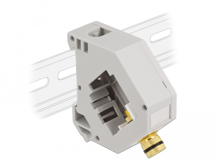 Hutschienenadapter mit Keystone Polklemme zu Polklemme, Delo