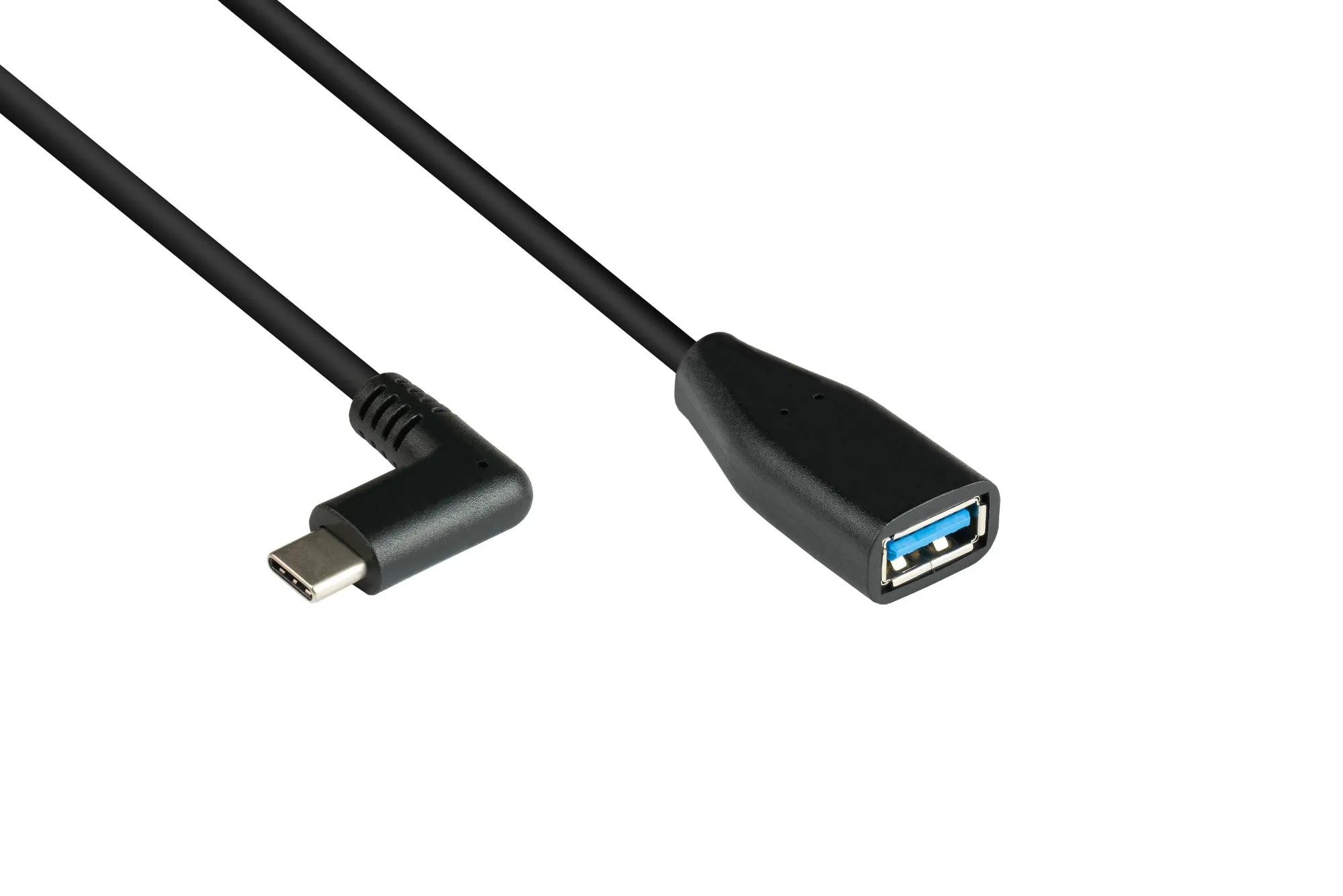 Adapterkabel USB 3.2 Gen.1 / USB 3.0 OTG (On-the-go), USB-C™ Stecker seitlich gewinkelt an USB A Buc