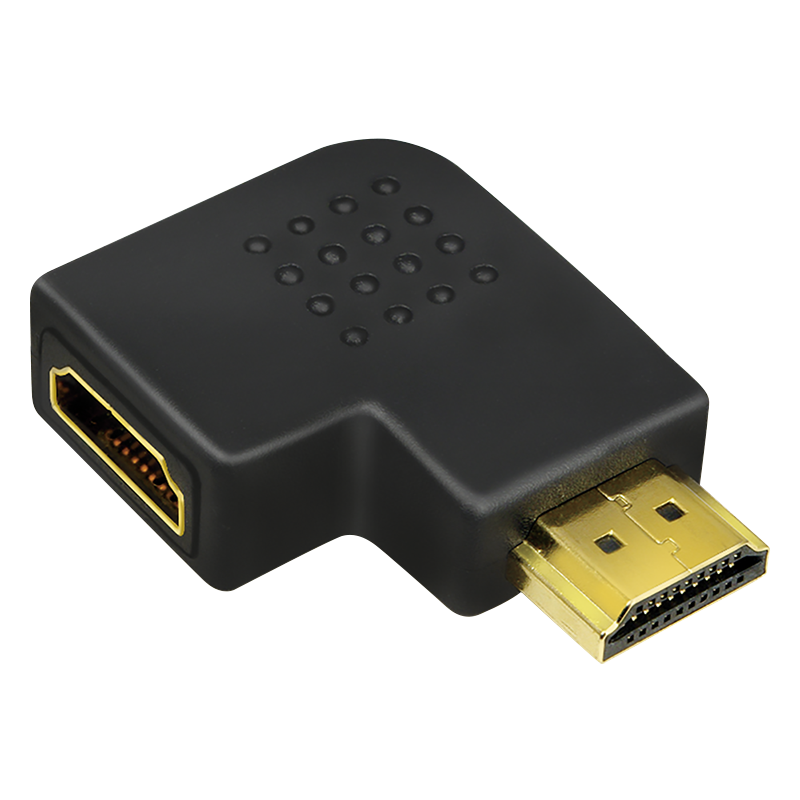 HDMI-Adapter, A/M zu A/F 90° gewinkelt, flach, 4K/30 Hz, schwarz