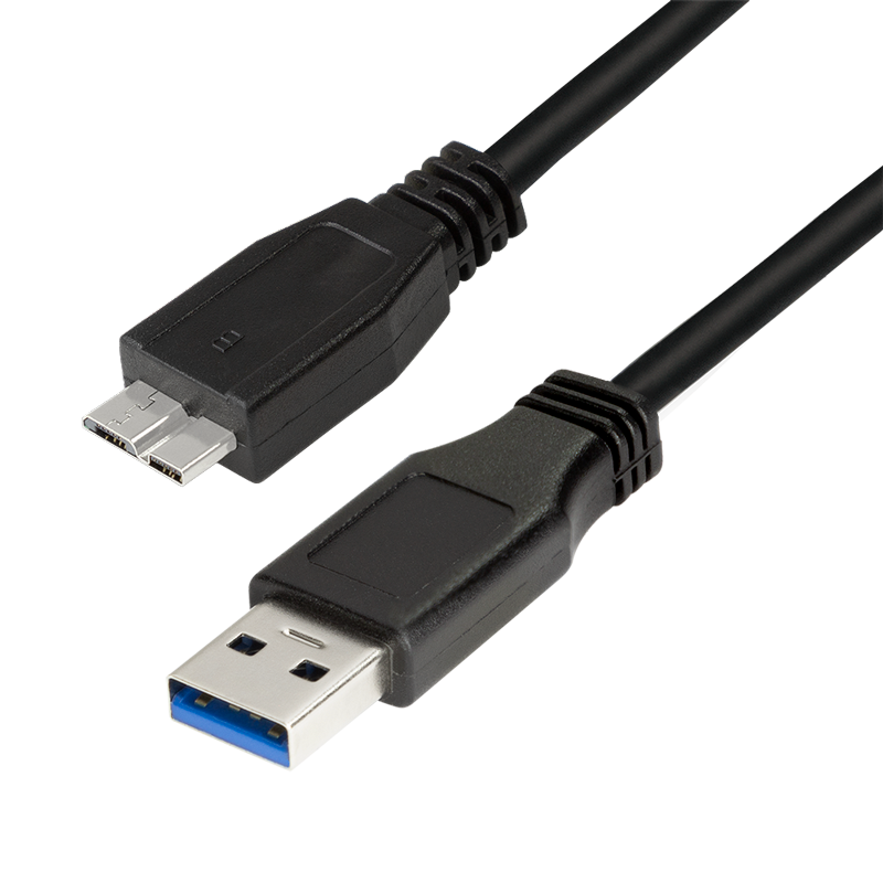 USB 3.0-Kabel, USB-A/M zu Micro-USB/M, schwarz, 0,6 m
