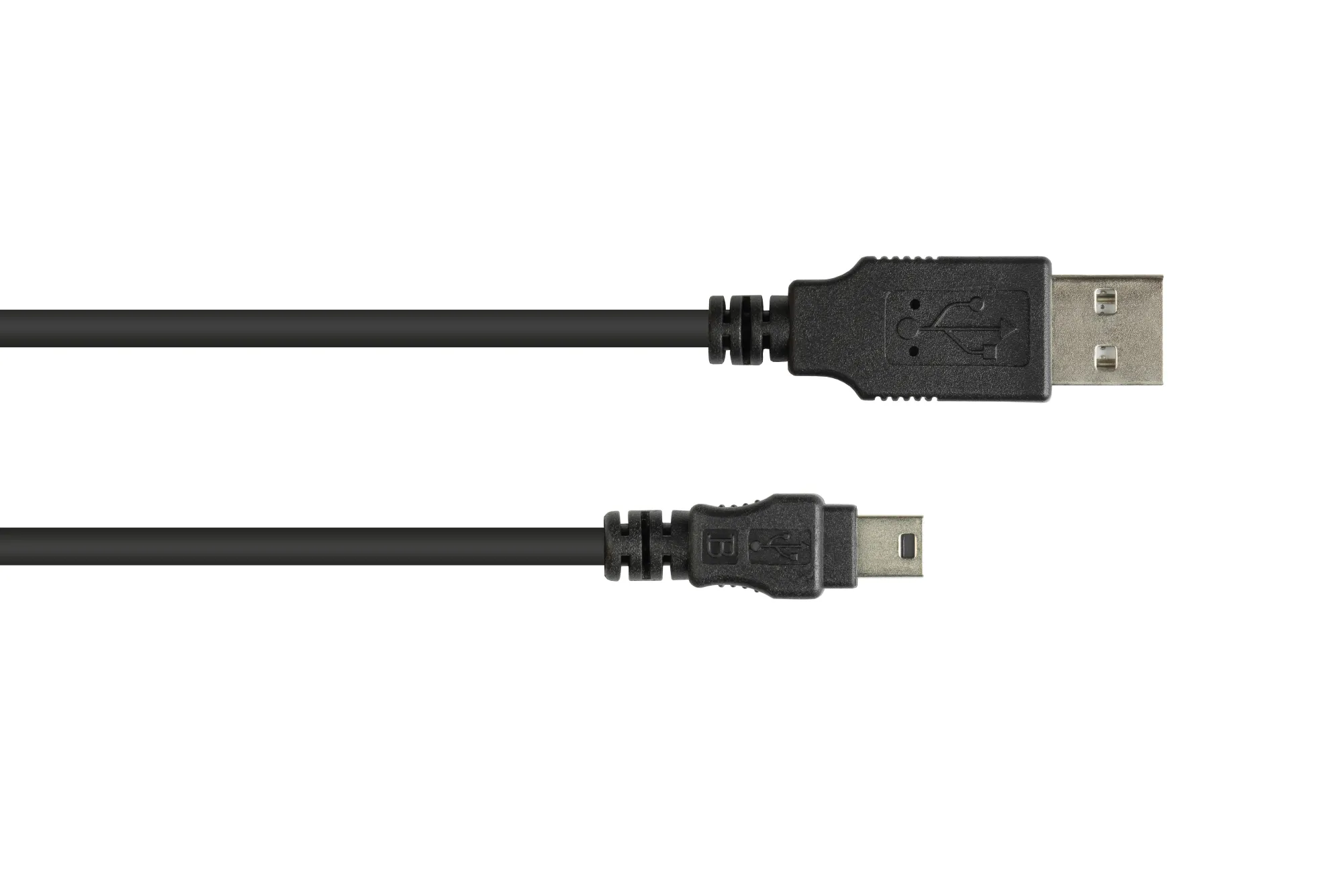 Anschlusskabel USB 2.0 Stecker A an Stecker Mini B 5-pin, schwarz, 5m, Good Connections®