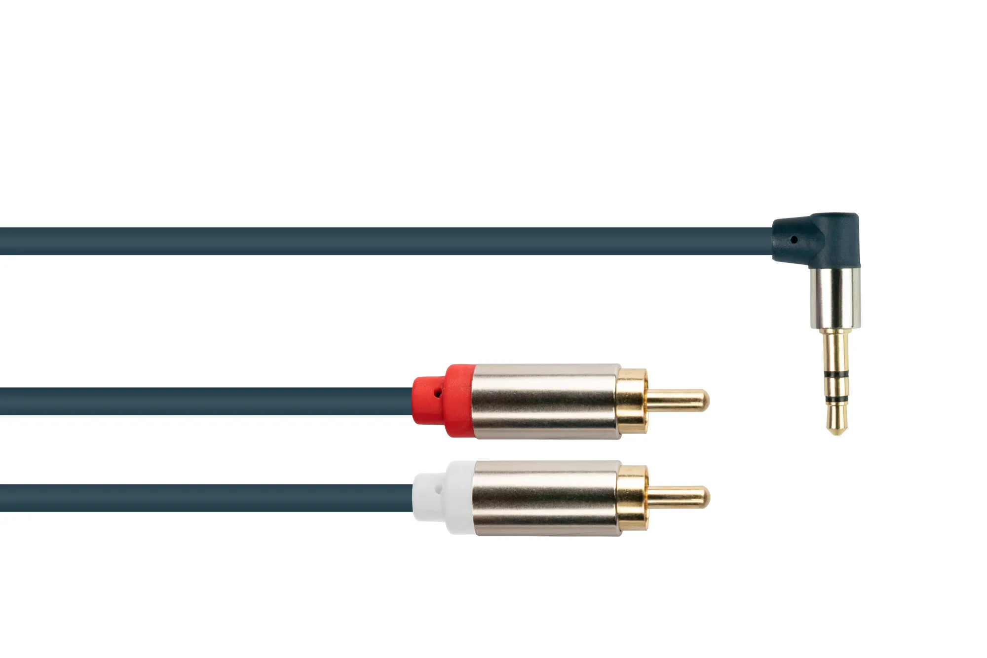 Audio Anschlusskabel SmartFLEX, High-Quality, 3-poliger 3,5mm Klinkenstecker gewinkelt an 2x RCA/Cin