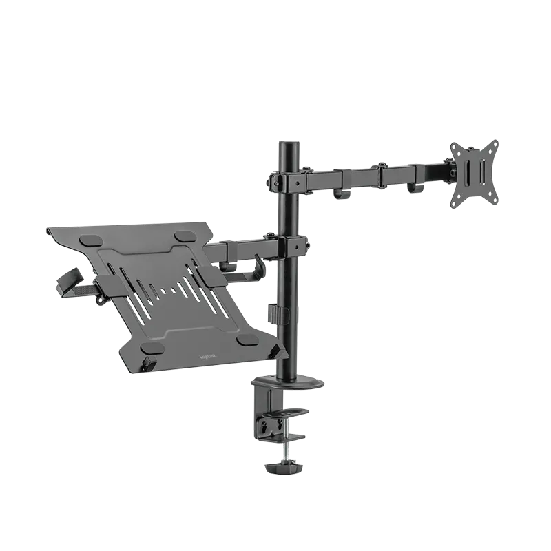 Monitorhalterung 2-fach, 17–32"-Monitore, 10–15,6" Notebooks/Tablets
