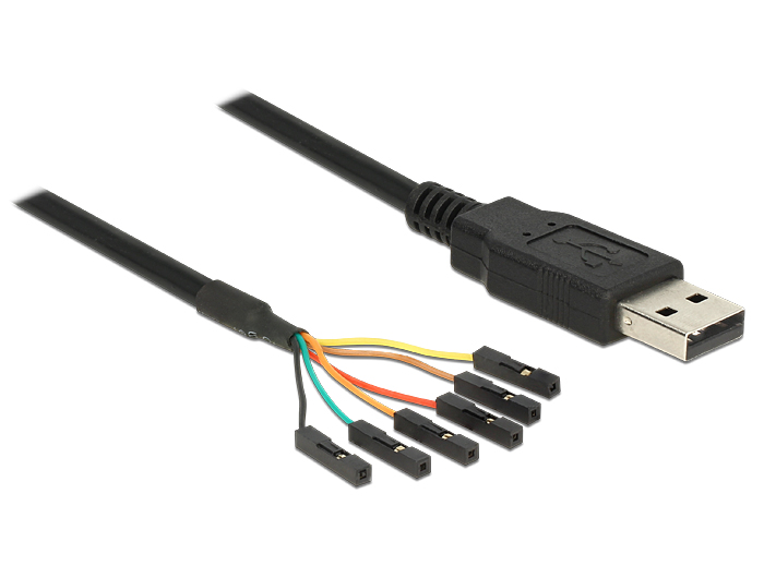 Adapterkabel USB an Seriell-TTL 6-Pin Pinheader Buchse einze