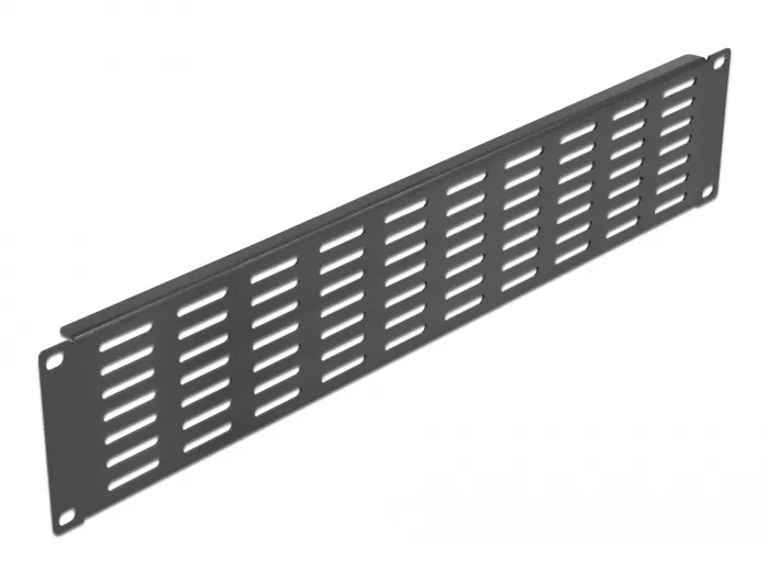 19" Netzwerkschrank Panel mit Lüftungsschlitzen horizontal 2 HE schwarz, Delock® [66680]