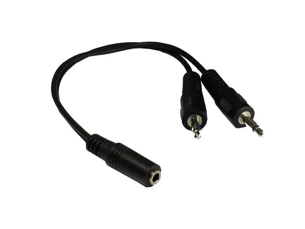 Audio Adapter 3,5mm Klinke Bu Stereo / 2 x Klinke Mono St, ca. 20cm, Good Connections®