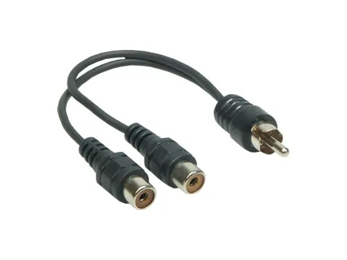 Audio Adapterkabel 1 x Cinch St an 2 x Cinch Bu, ca. 0,2m, Good Connections®