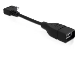 Kabel, USB micro B Stecker gewinkelt an USB 2.0 A Buchse , OTG Funktion, ca.0,11m, Delock® [83104]