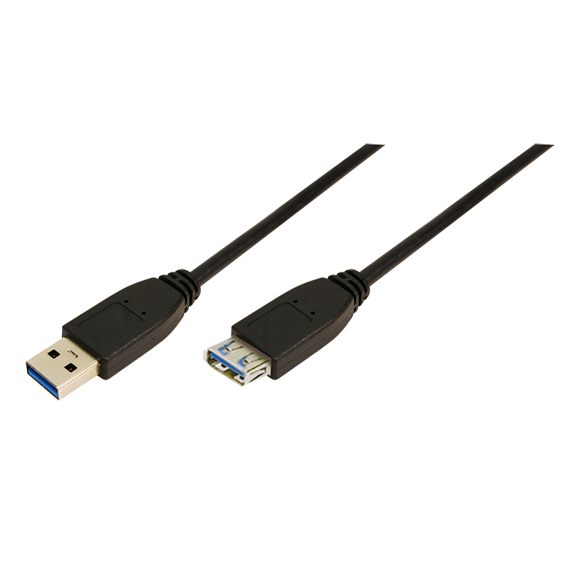 USB 3.0-Kabel, USB-A/M zu USB-A/F, schwarz, 3 m
