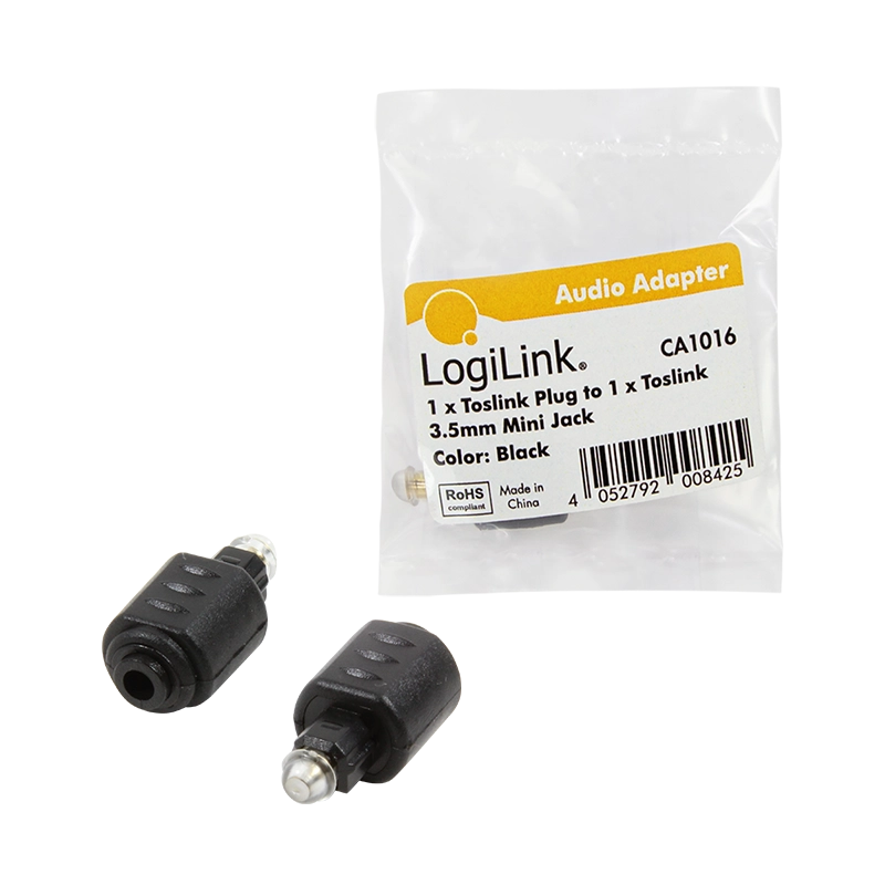 Audio-Adapter, Toslink/M zu Mini-Toslink/F, schwarz