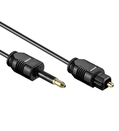 Anschlusskabel Toslink 3,5mm Mini Stecker an 3,5mm Mini Stecker, Ø 4mm, schwarz, 5m, Good Connection
