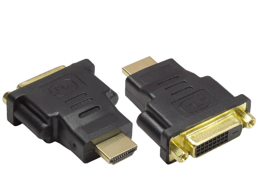 Adapter DVI 24+1 Buchse an HDMI 19pol Stecker, vergoldet, Go