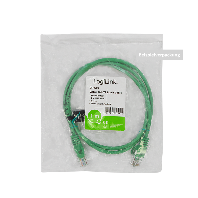 Patchkabel EconLine, Cat.5e, U/UTP, grün, 0,5 m