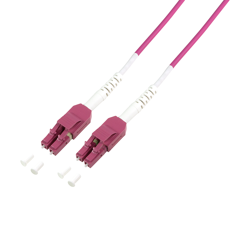 LWL Duplex Patchkabel, OM4, 50/125µ, Uniboot LC-LC, erikaviolett, 7,5 m