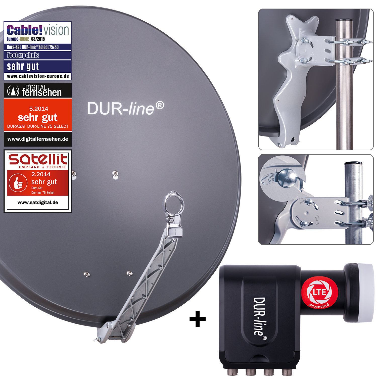 DUR-line Select 75 A + +Ultra Octo LNB - 8 Teilnehmer Set