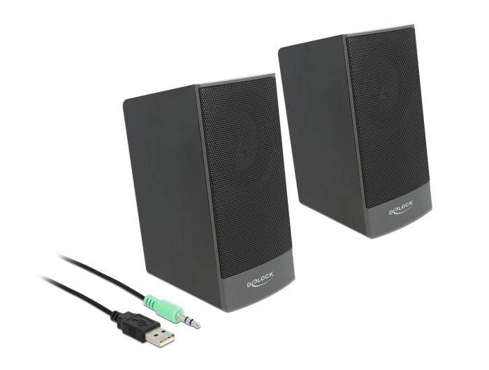 Stereo 2.0 PC Lautsprecher mit 3,5 mm Klinkenstecker und USB