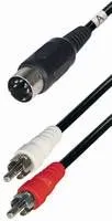 Audio-Video-Kabel, 5-pol DIN Stecker an 2 Cinch Stecker, 1,5m, Good Connections®
