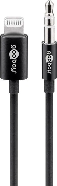 Audioanschlusskabel, Apple Lightning an 3,5mm Klinkenstecker (stereo), schwarz, 1m