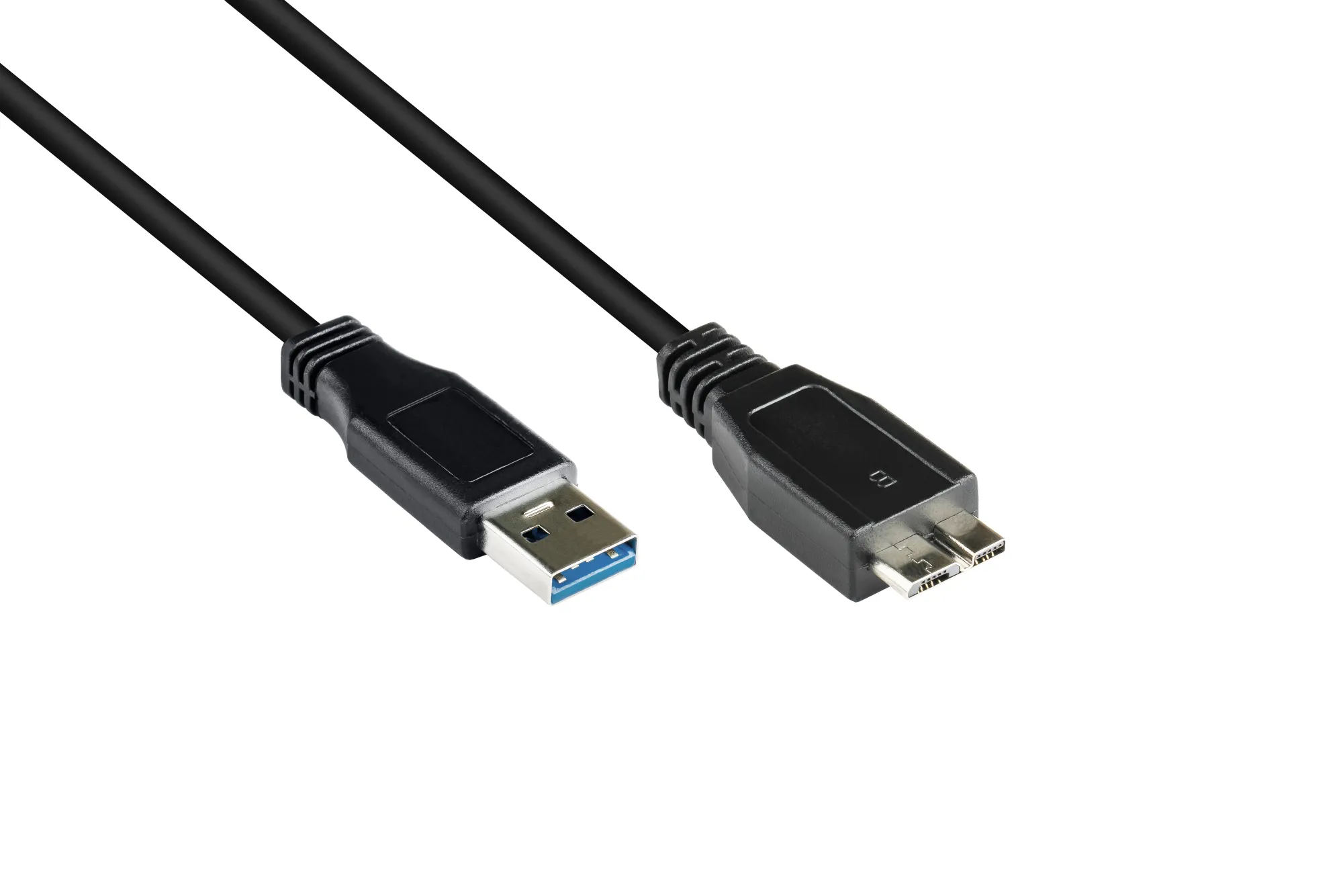 Anschlusskabel USB 3.0 Stecker A an Stecker Micro B, schwarz, 1m, Good Connections®