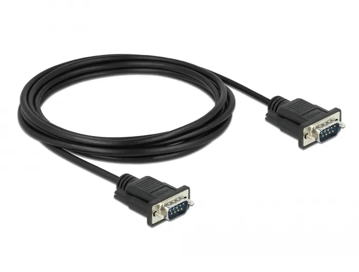 Seriell Kabel RS-232 D-Sub9 Stecker zu Stecker mit schmalem Steckergehäuse 3 m, Delock® [86575]