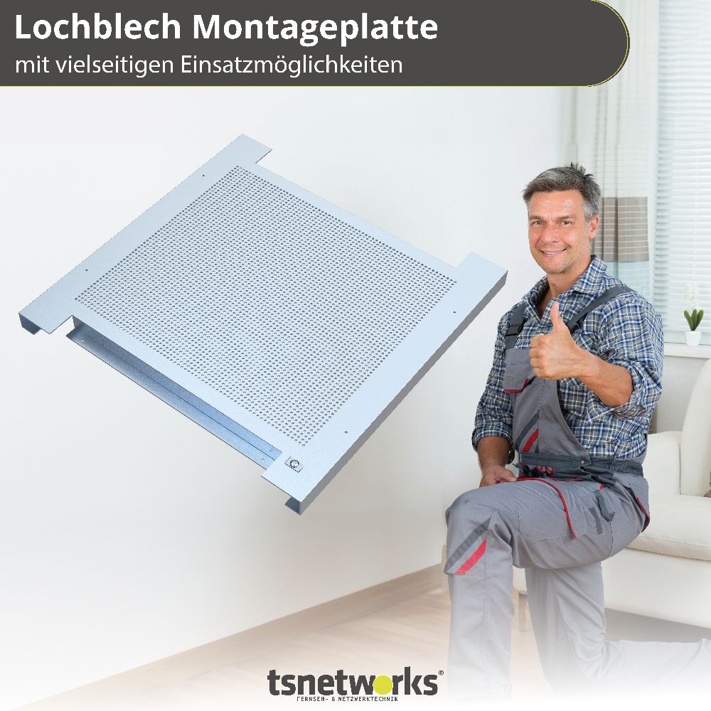 40x40cm Lochblech Montageplatte für z.B. Antennenanlagen