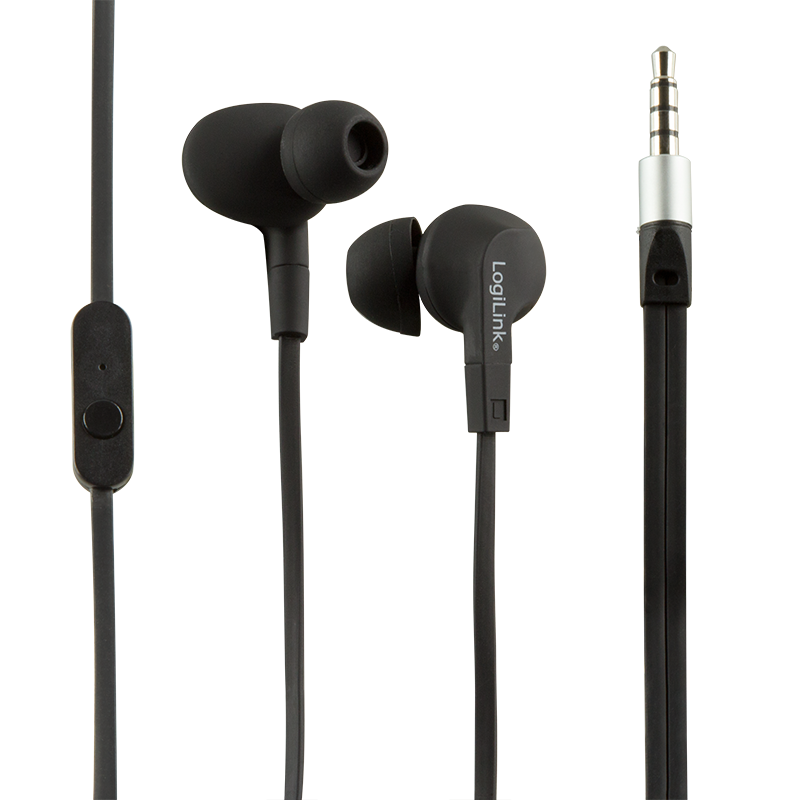 Wassergeschütztes (IPX6) Stereo In-Ear Headset, schwarz