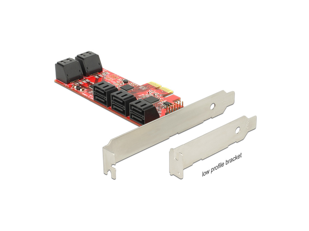 PCI Express Karte, 10 x intern SATA 6 Gb/s, Low Profile Form