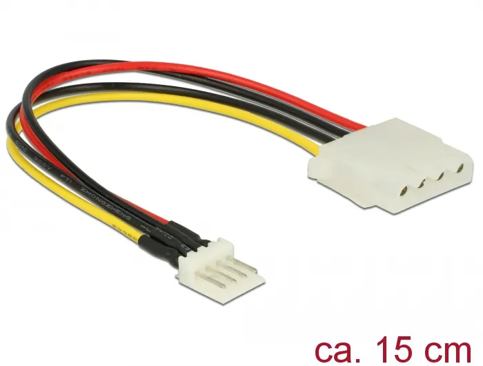 Kabel Power Floppy 4 Pin Stecker an Molex 4 Pin Buchse, 0,15 m, Delock® [85456]