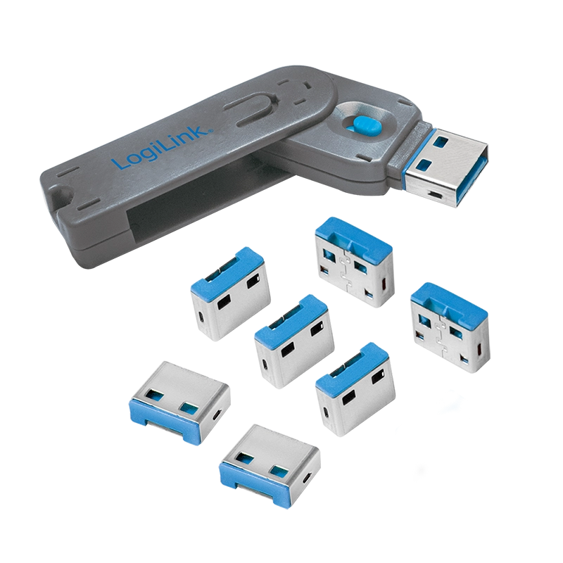 USB-A-Port Schloss (1x Schlüssel und 8x Schlösser)