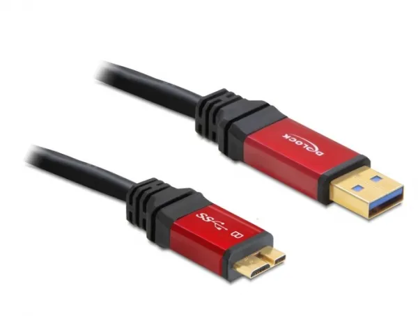 USB 3.0 Anschlusskabel Stecker A an Stecker Micro B, Premium, 3m, Delock® [82762]