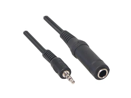 Audio Stereo Adapter 3,5mm Stecker / 6,3mm Buchse, Länge: 0,2m, Good Connections®