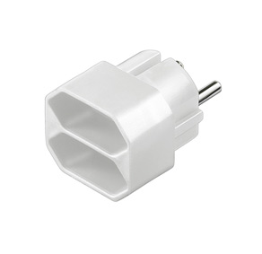 Schutzkontakt-/Euro-Adapter für 2 Euro Stecker, weiß, Good C