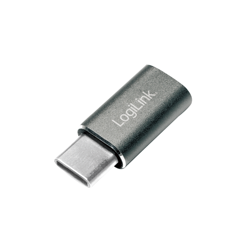 USB 2.0 Type-C Adapter, C/M zu Micro-USB/F, silber