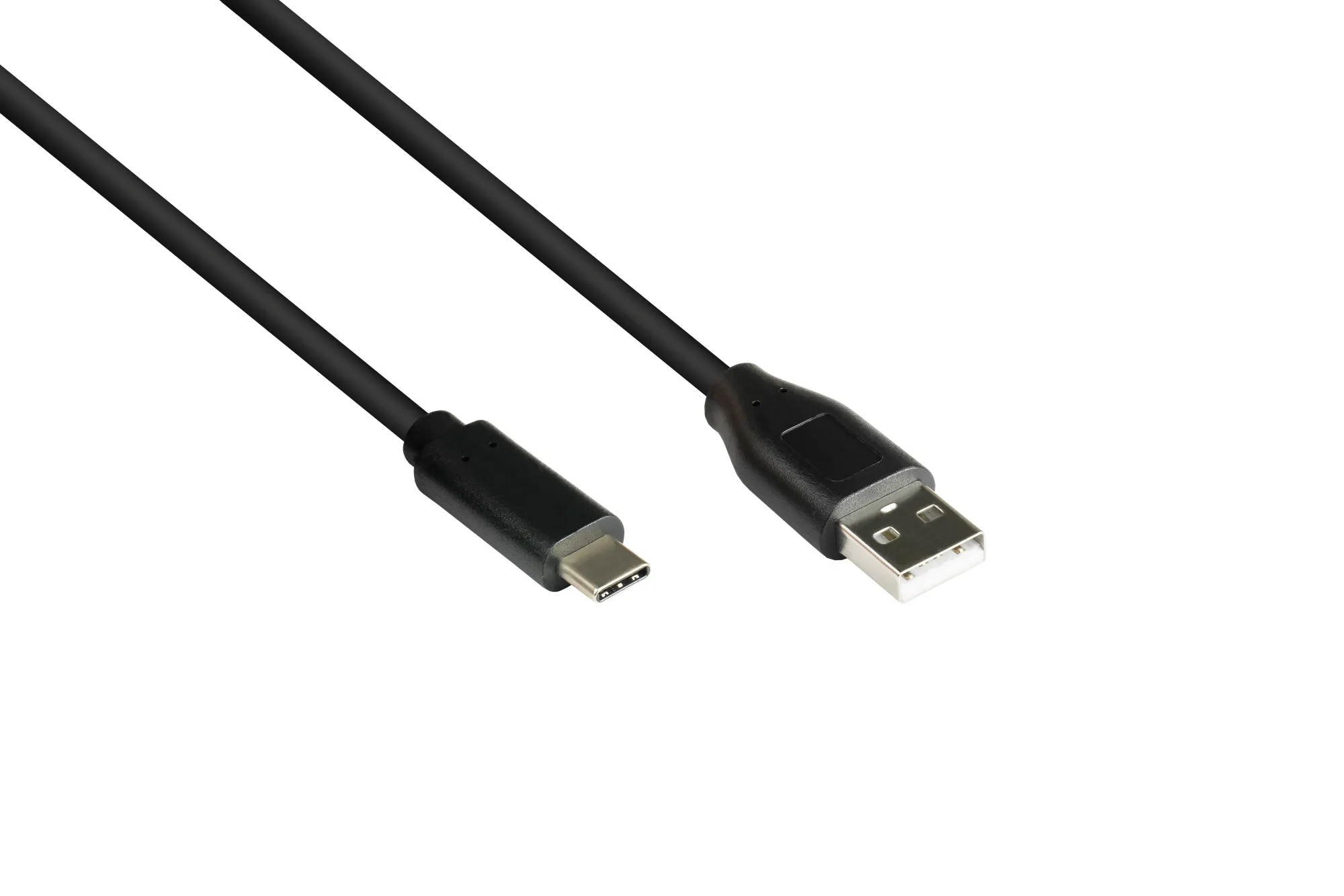 Anschlusskabel USB 2.0, USB 2.0 A Stecker an USB-C™ Stecker, CU, schwarz, 0,5m, Good Connections®