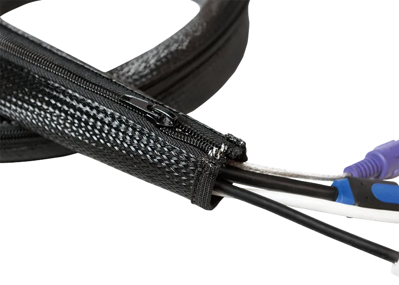 Kabelschlauch mit Reißverschluss, AD: 30 mm, schwarz, 1 m